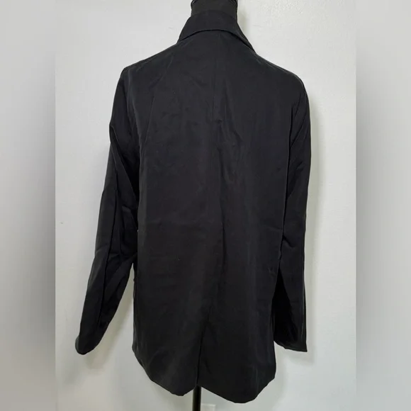 Abercrombie Fitch Black Long Sleeve Open Front Blazer Jacket Womens Size L - Picture 6 of 9